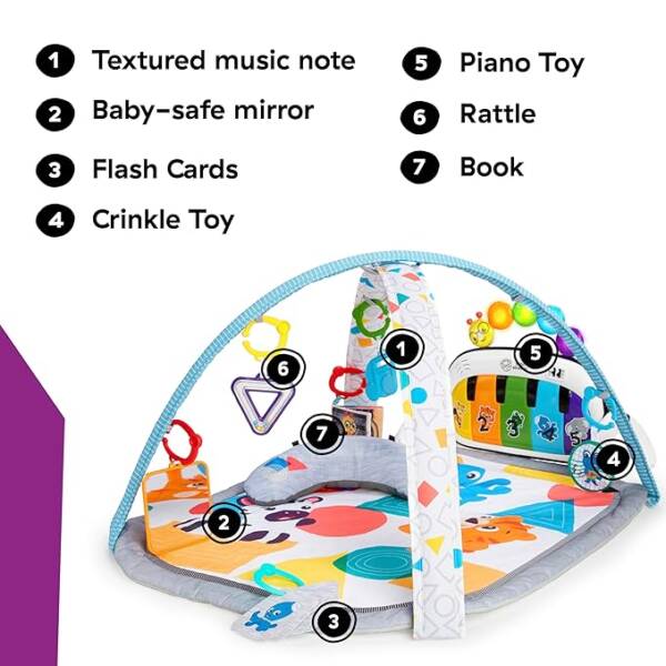 Baby Einstein 4-in-1 Kickin' Tunes Play Gym And Piano Mat