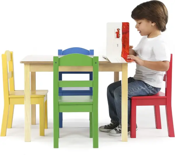 Humble Crew Kids Wood Table And 4 Chair Set