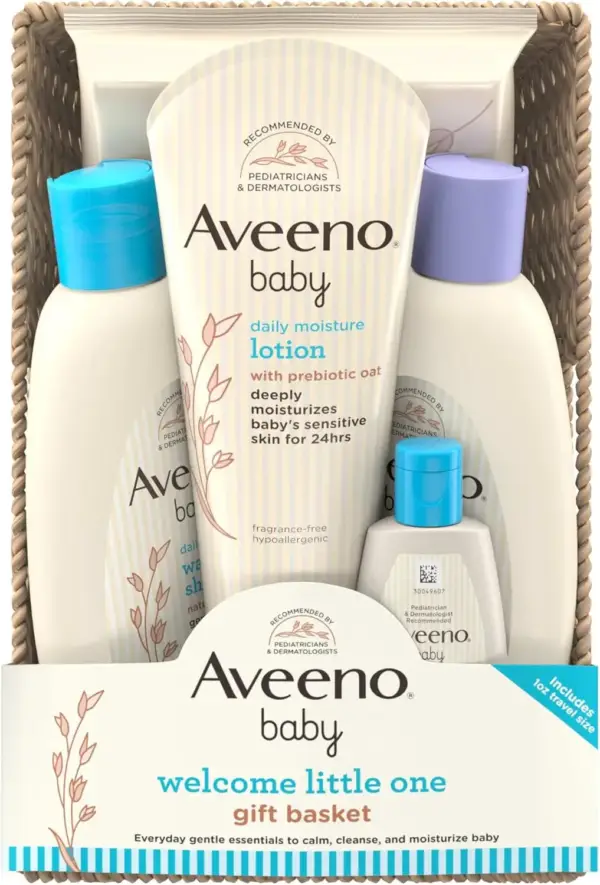 Aveeno Baby Welcome Little One Gift Basket (5 Items)