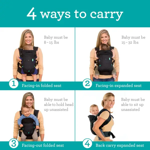 Infantino Flip 4-in-1 Carrier - Ergonomic Baby Carrier - 4 ways