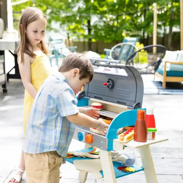 Wooden BBQ Grill, Smoker & Pizza Oven Play Set