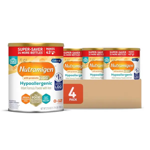 Enfamil Nutramigen Hypoallergenic Baby Formula - 4 Count