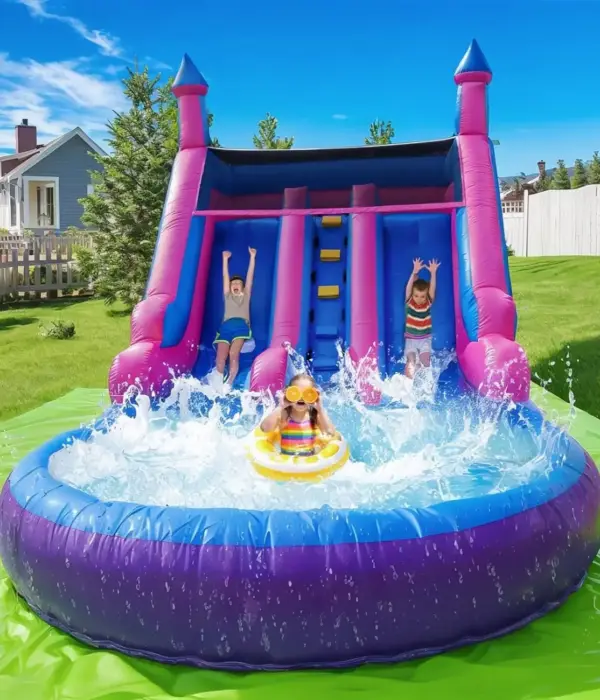 Inflatable Water Slide for Adults & Kids - Double Slides