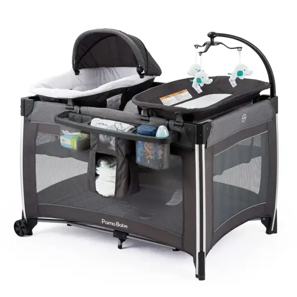 Pamo Babe 4-in-1 Portable Baby Crib Deluxe Nursery Center