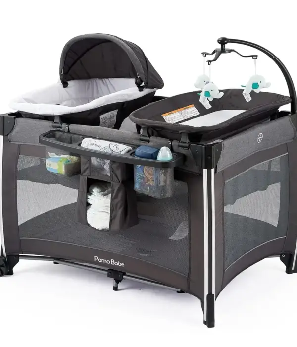 Pamo Babe 4-in-1 Portable Baby Crib Deluxe Nursery Center