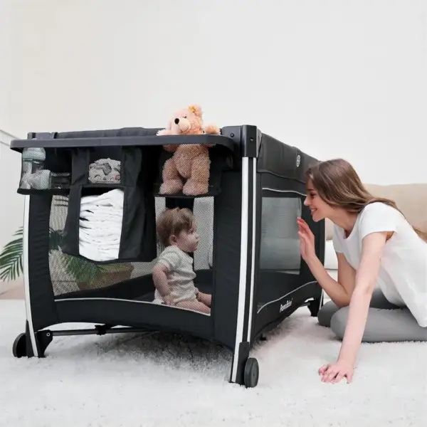 Portable Baby Crib Deluxe Nursery Center