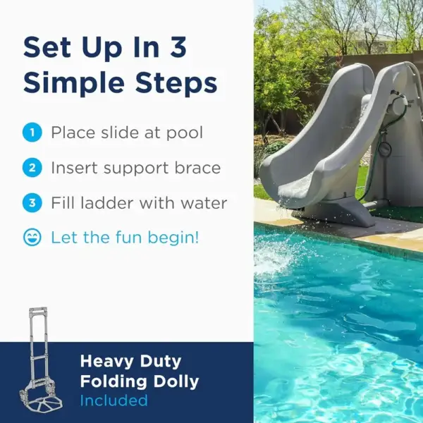 Smith SlideAway Removable In-Ground Pool Slide - Steps